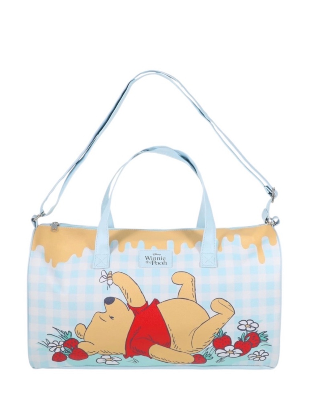 Disney Light Blue & Yellow Winnie the Pooh Travel Duffel with Red Accents